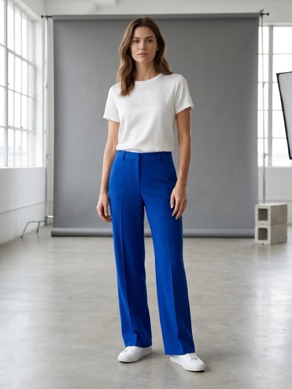 Joie Wide Leg Trousers Siz 2 Blue High Rise Dress Pants Professional Career Work